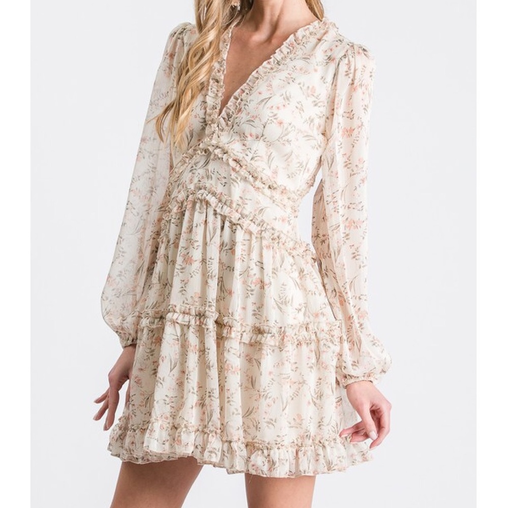 Destiny Calls Floral Ruffle Dress